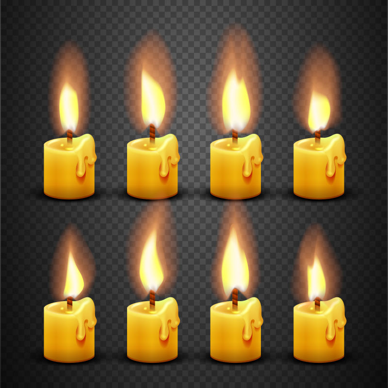 创意矢量燃烧的蜡烛插图