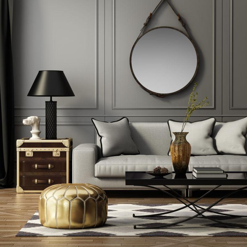 现代白色沙发的优雅室内设计
