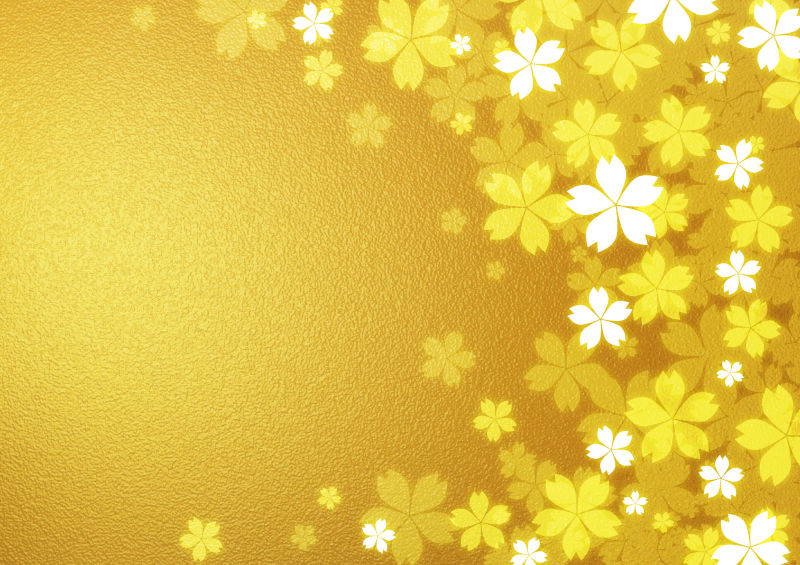 金色背景上的花型印