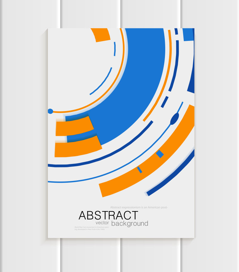 创意矢量抽象蓝色橙色宣传册设计