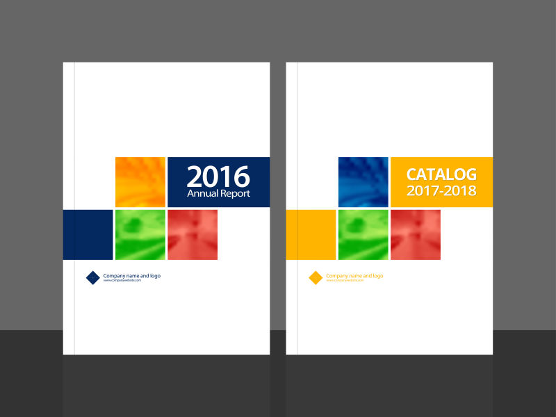创意的年度报告封面矢量设计