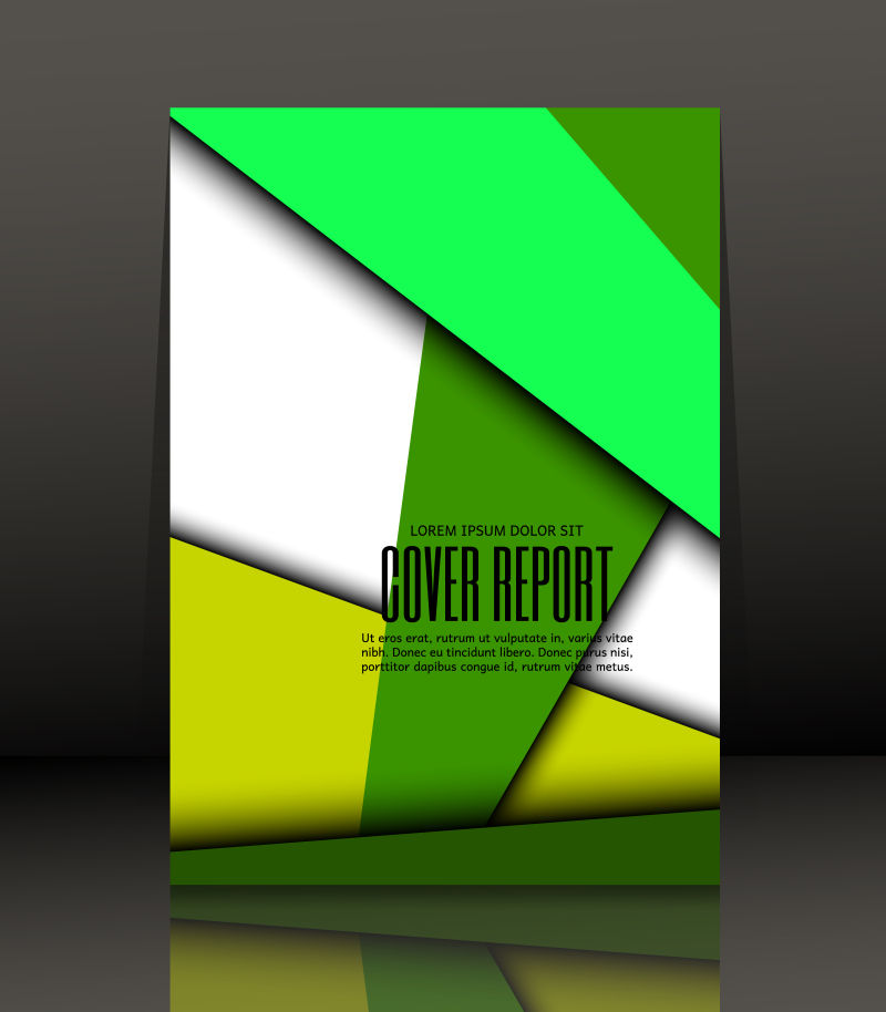 矢量绿色商业报告设计封面