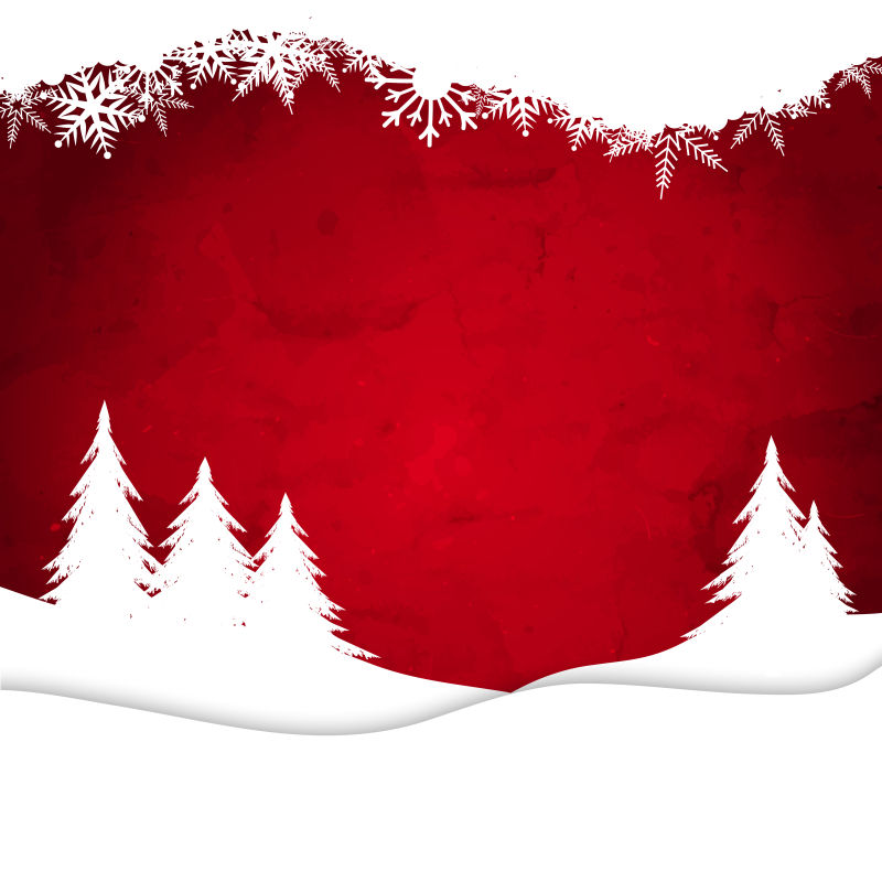 水彩圣诞树矢量插图