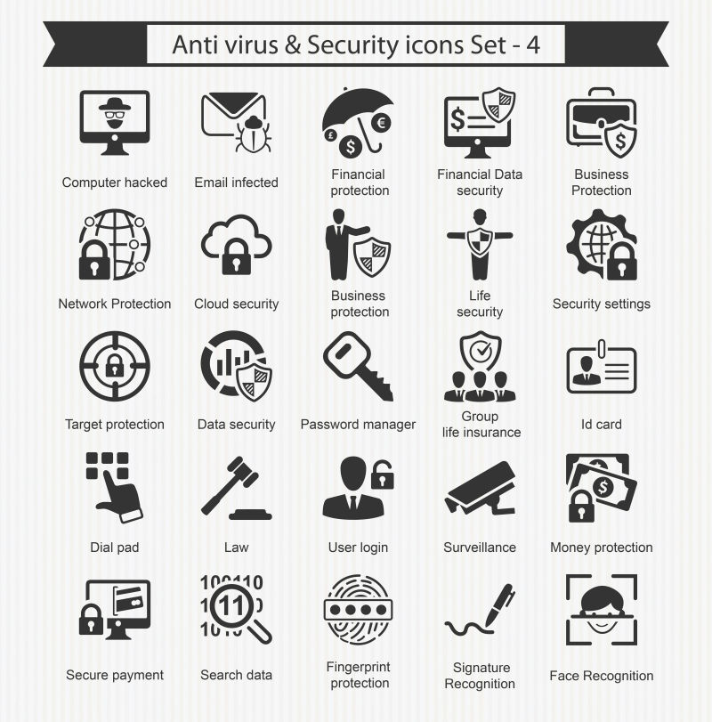 创意矢量信息防护图标设计集