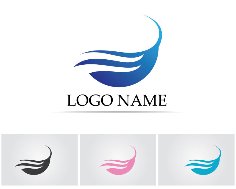矢量的创意水波浪logo标志设计