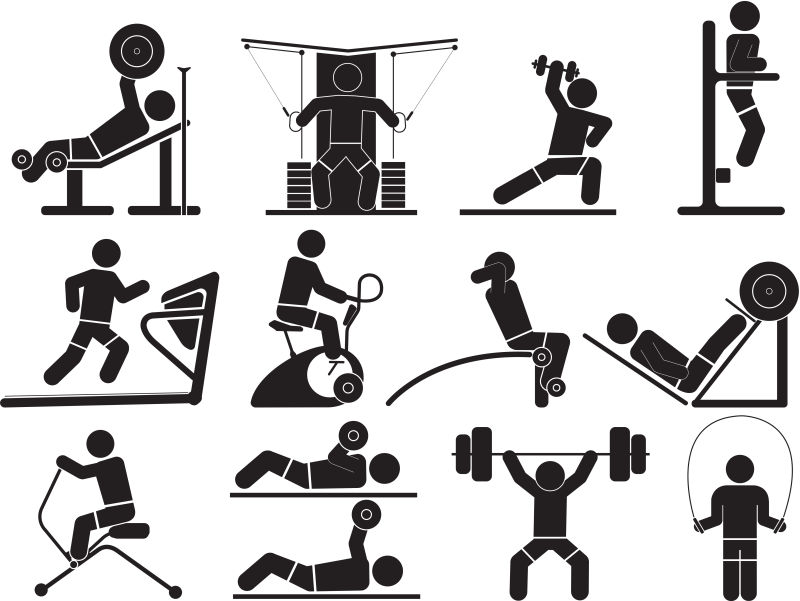 矢量健身房锻炼概念插图