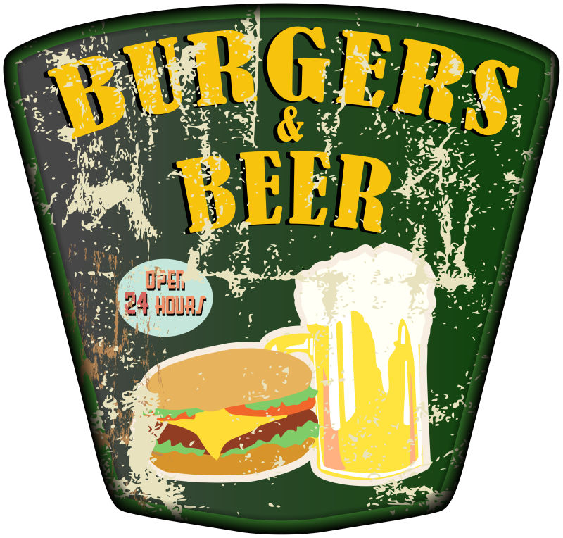 创意啤酒和快餐logo矢量设计图