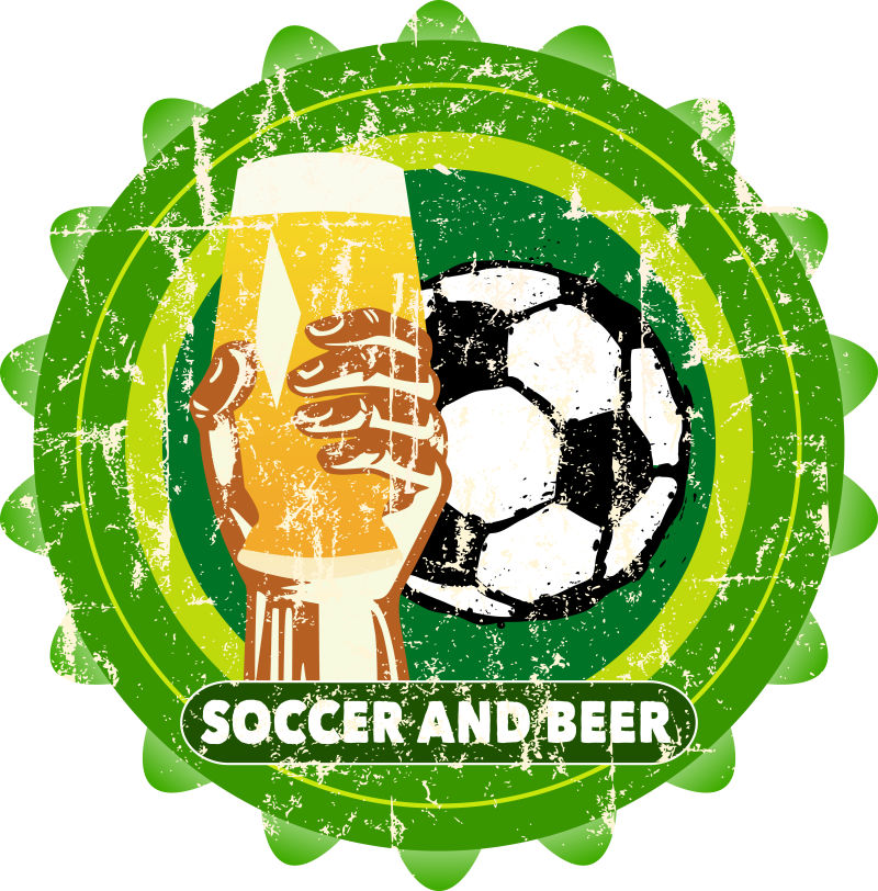 矢量世界杯啤酒标志设计图