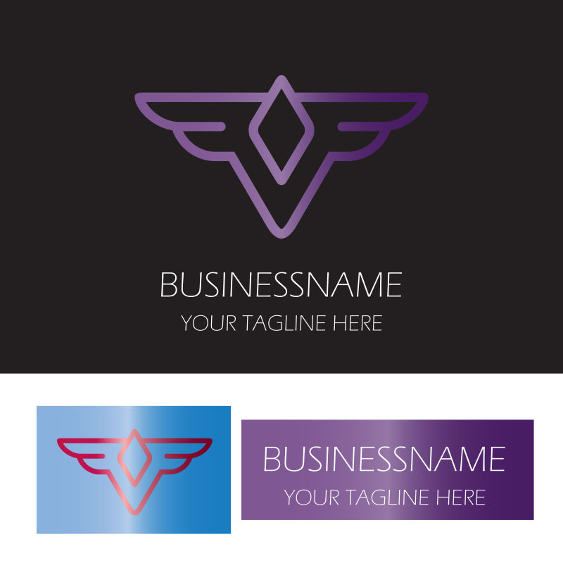 矢量紫色几何元素logo设计