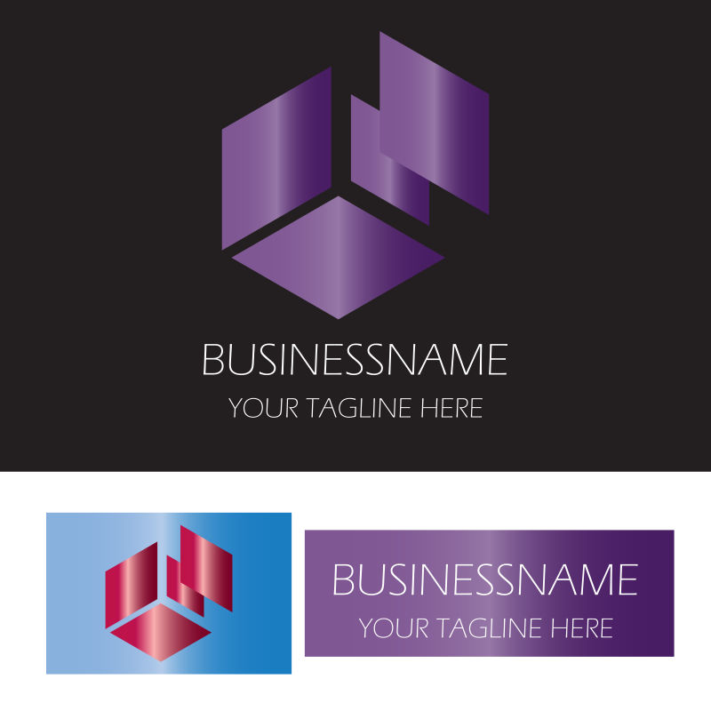 矢量紫色业务logo设计