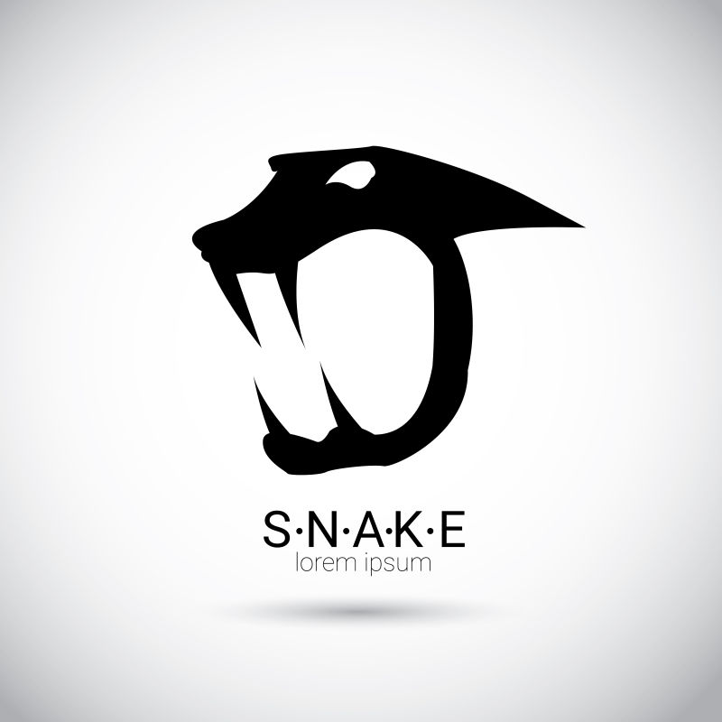 矢量蛇简单黑标志设计元素