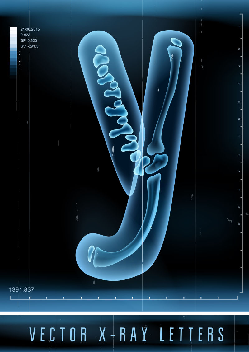 矢量3DX射线透明字母Y