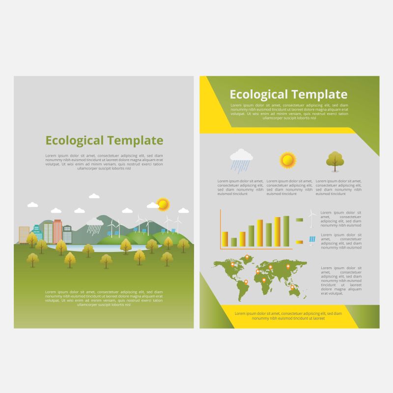 矢量的绿色生态宣传册
