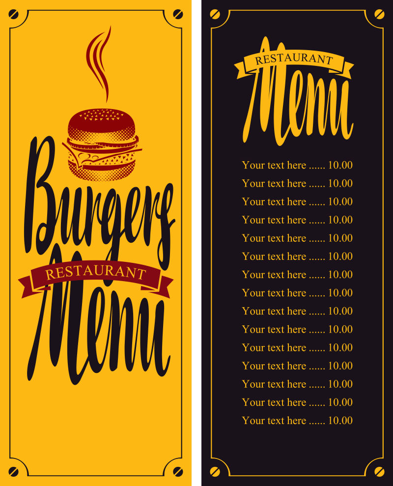 矢量快餐汉堡宣传海报设计