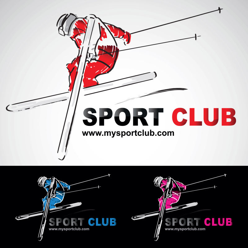矢量滑雪logo