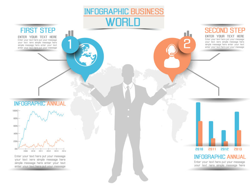 矢量国际资讯商业信息图表设计