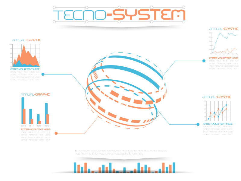 矢量商业系统信息图表设计