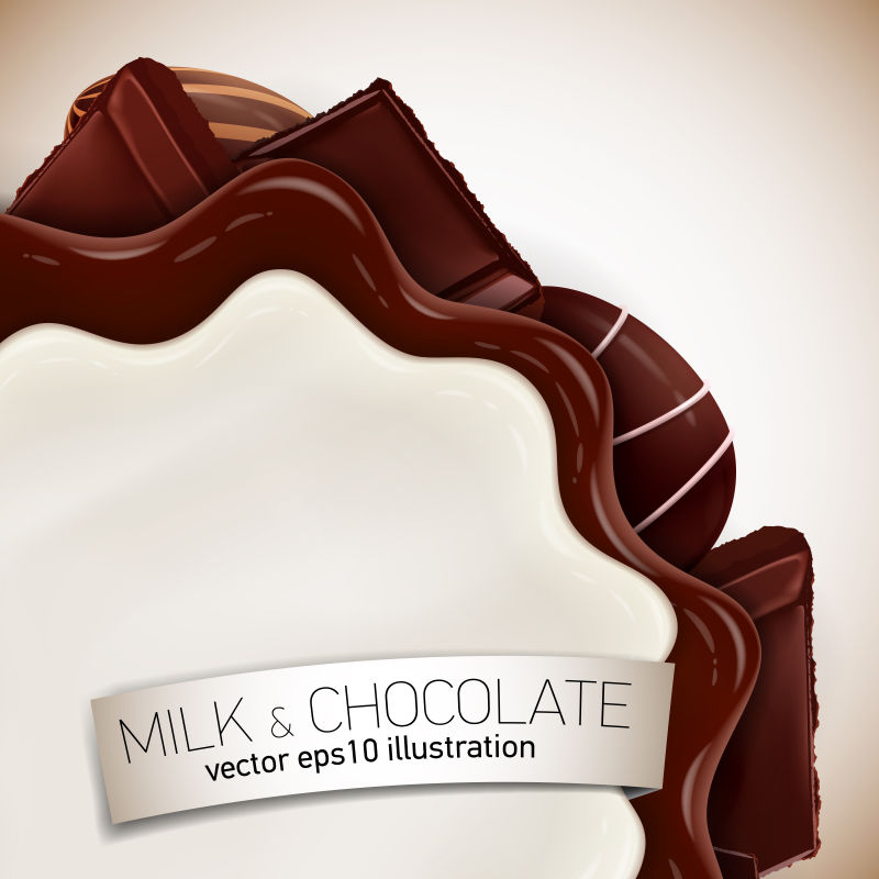创意矢量新鲜的美味巧克力插图