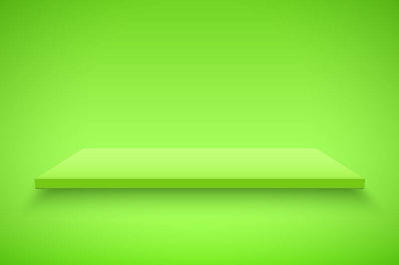 绿色背景下的绿色平台灯箱矢量图