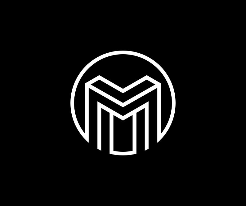 矢量黑白色字母M标志设计