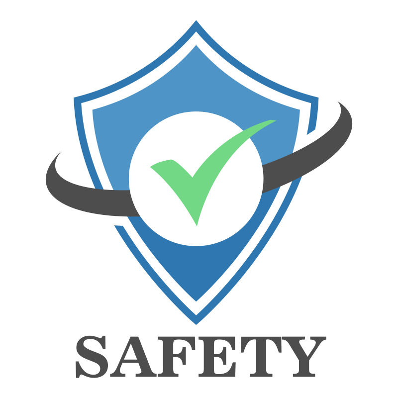 矢量蓝色创意安全区标志logo设计