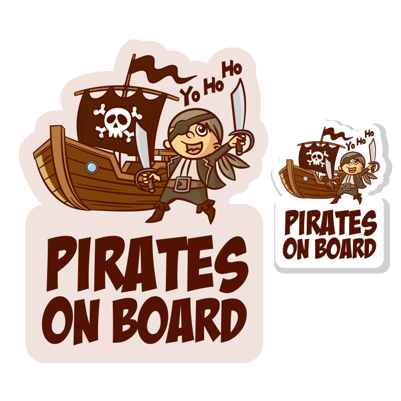 海盗船贴纸矢量设计