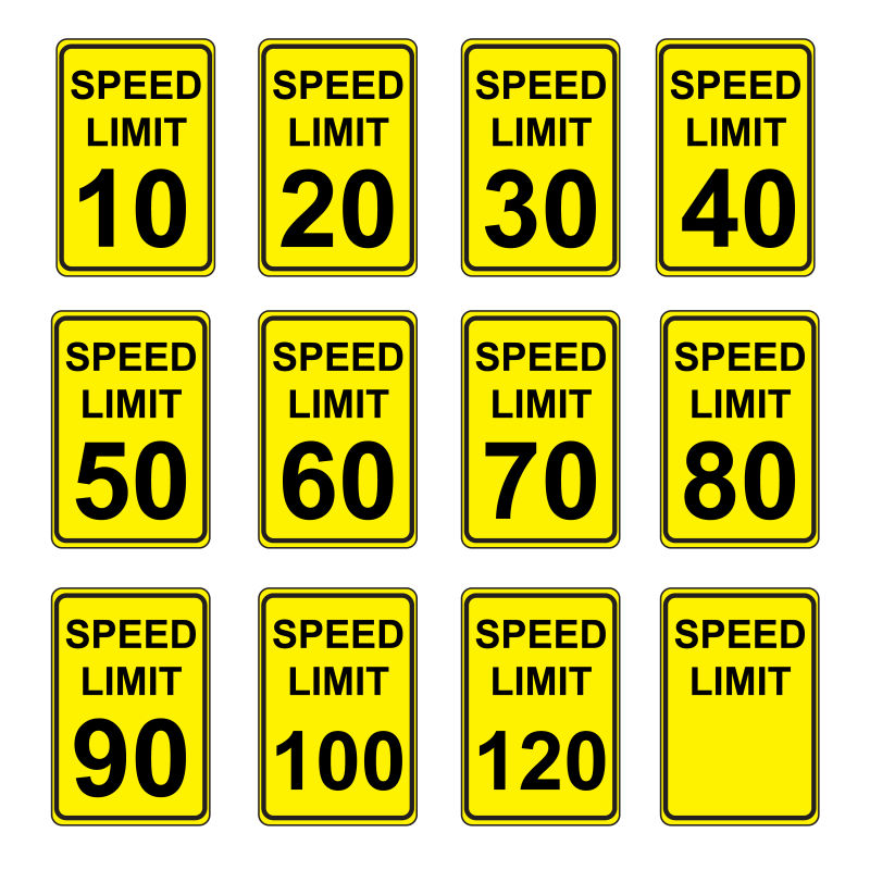 抽象矢量高速公路限速标志设计