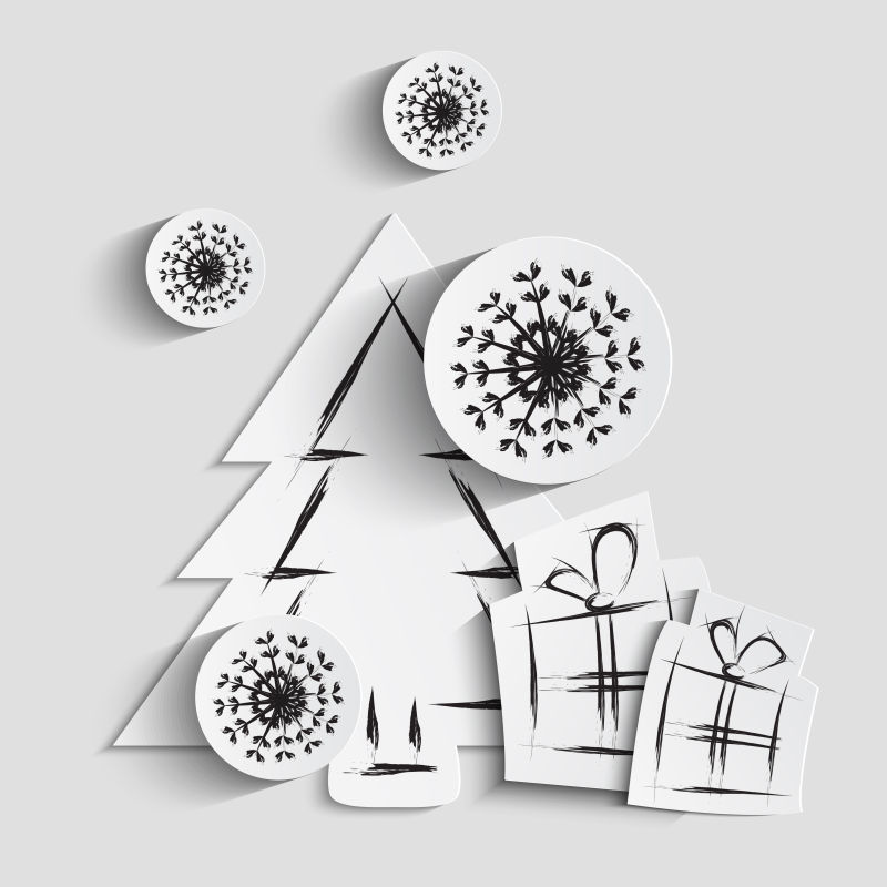 简单的圣诞树背景矢量图