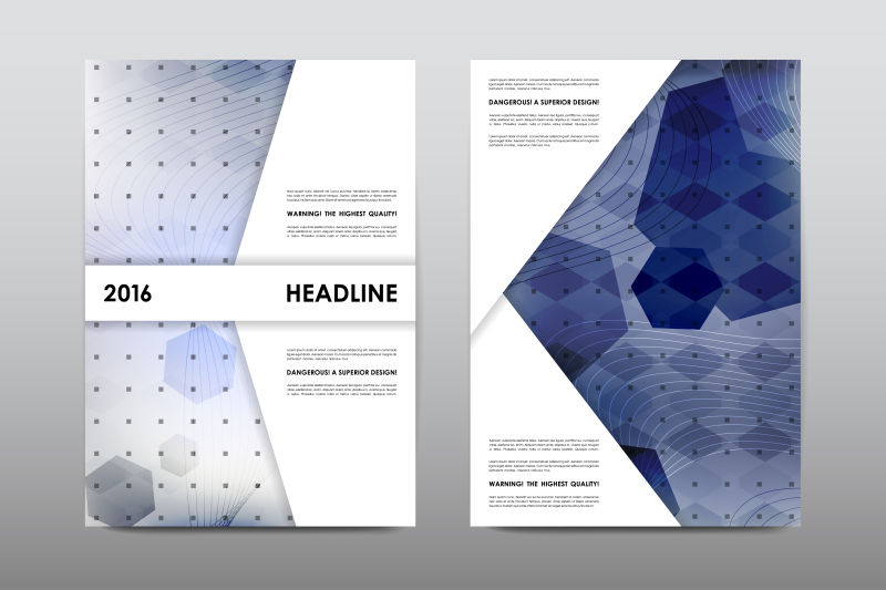 抽象蓝色抽象几何现代矢量封面设计