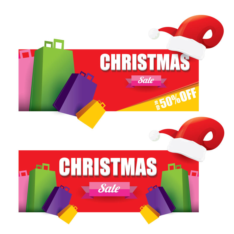 圣诞节商品促销标签设计矢量
