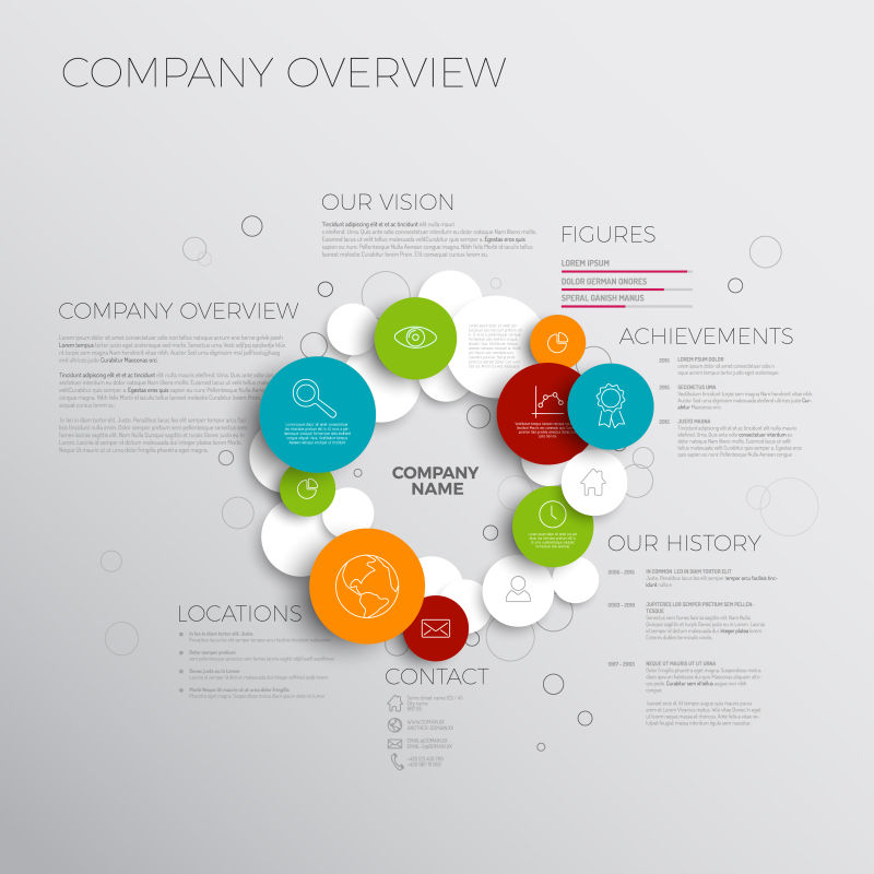 矢量的商业公司宣传信息图表概要设计