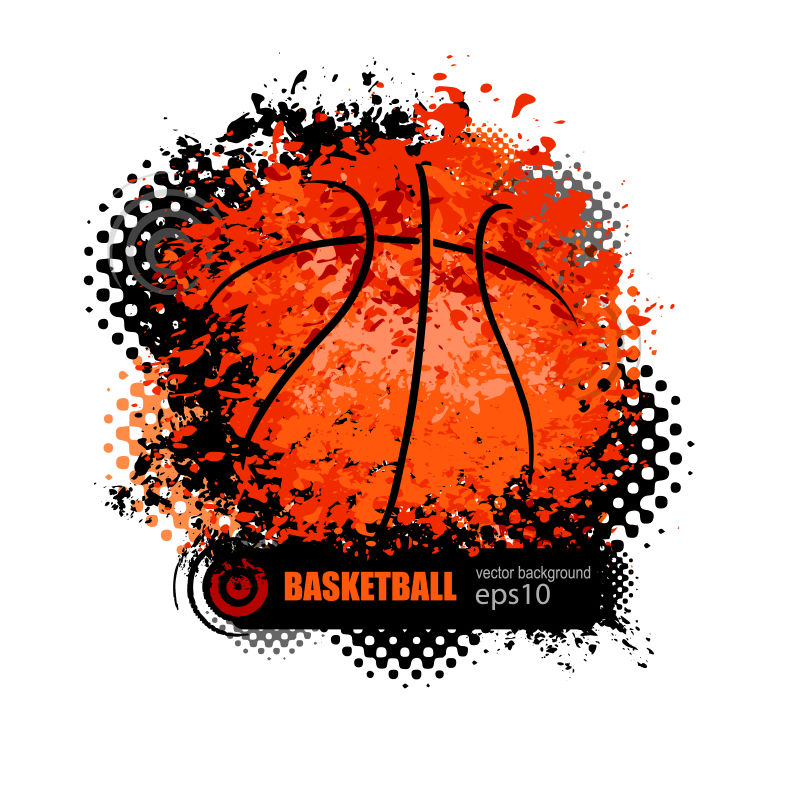 抽象色彩的篮球比赛标志矢量设计