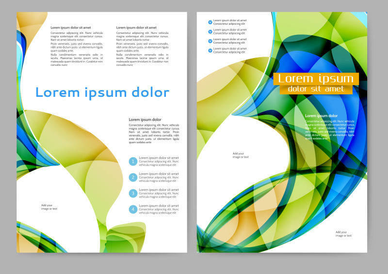 现代抽象彩色背景宣传册设计矢量图