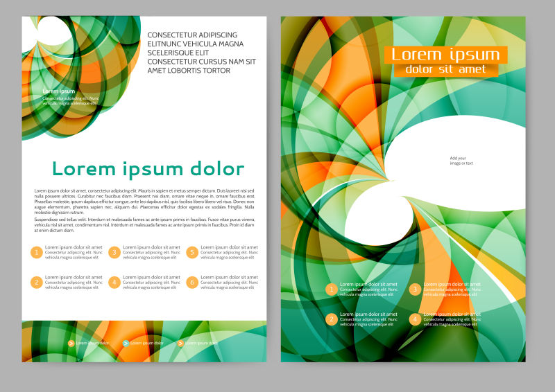 抽象的彩色现代宣传册设计矢量图