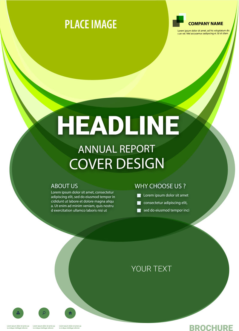 绿色几何风格宣传册封面矢量设计
