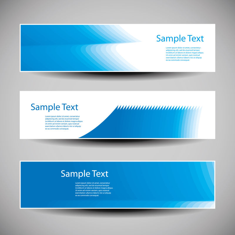 矢量带抽象蓝色图案横幅设计