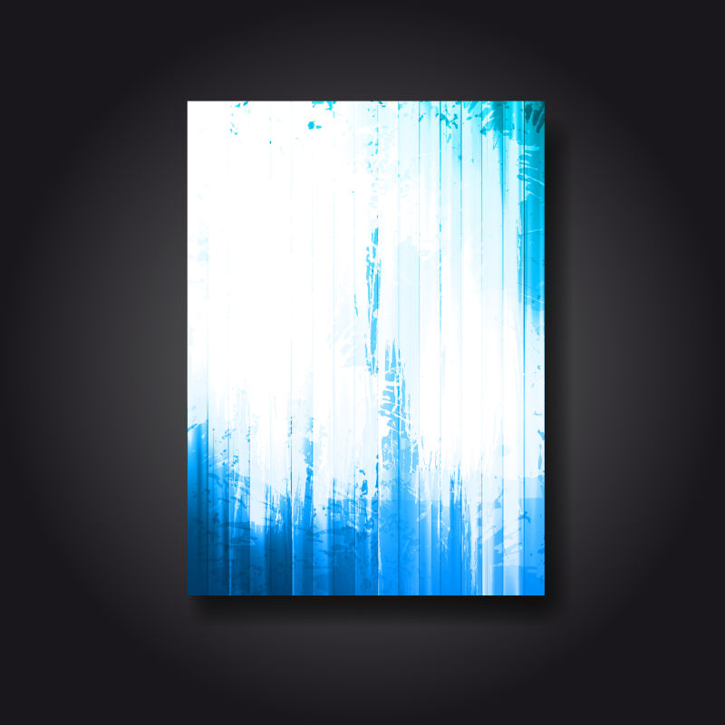 矢量蓝色斑驳木板元素的书刊封面设计