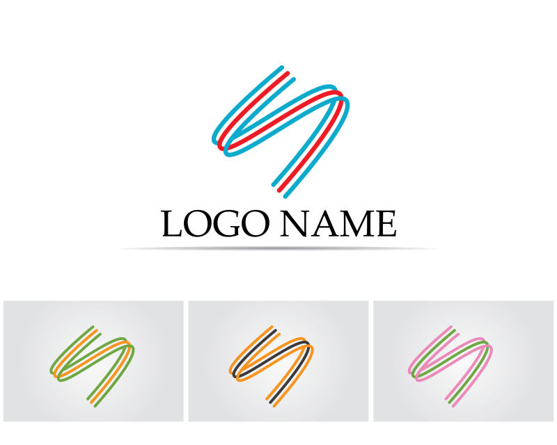 四色光纤互联网标志矢量创意logo设计