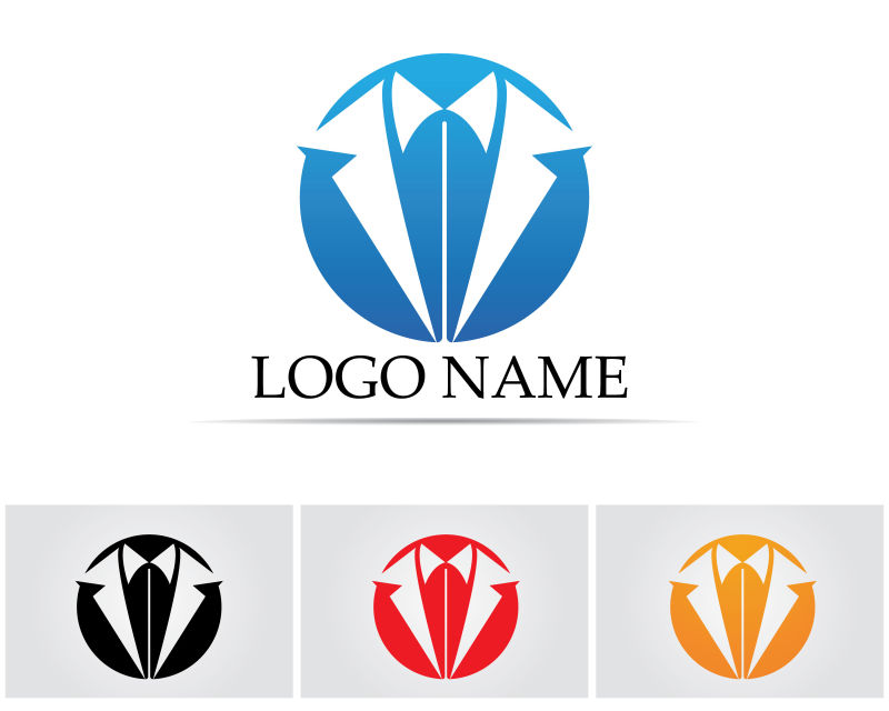 四色男士礼服矢量创意logo设计