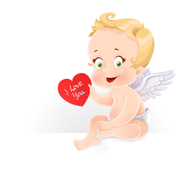 可爱的小天使矢量插图