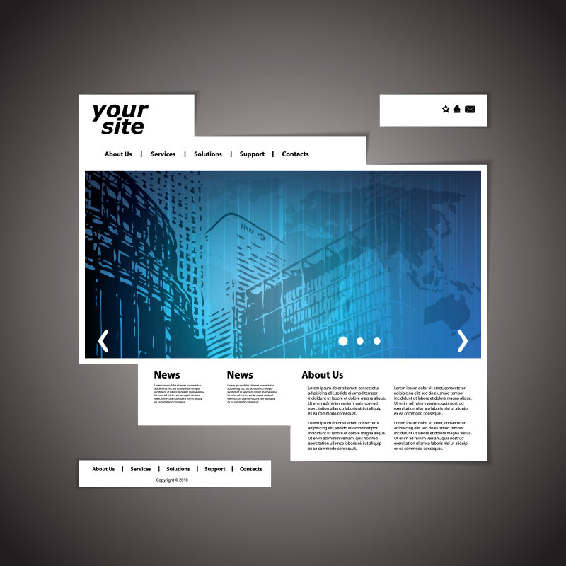 创意矢量现代商业网站页面平面设计