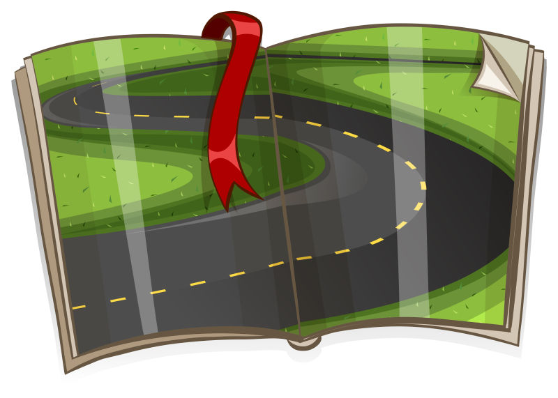 绿茵公路概念插图矢量设计