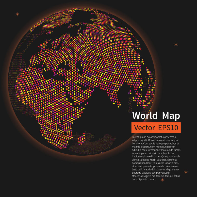 矢量点缀世界的地图背景