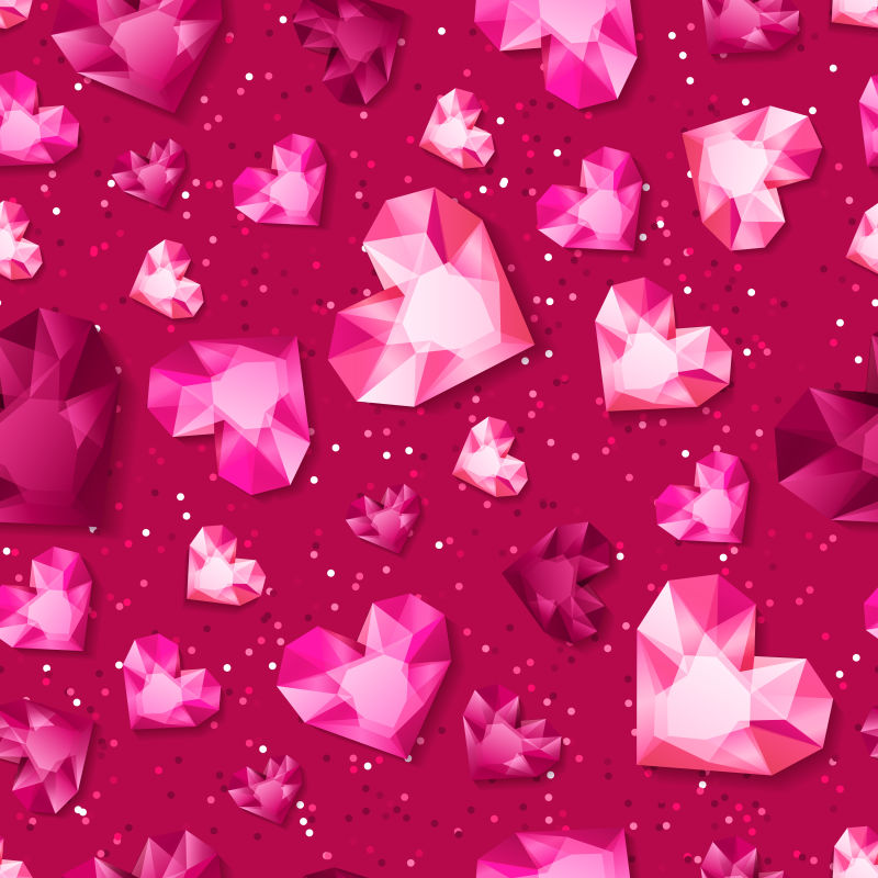 粉色的情人节宝石矢量插图