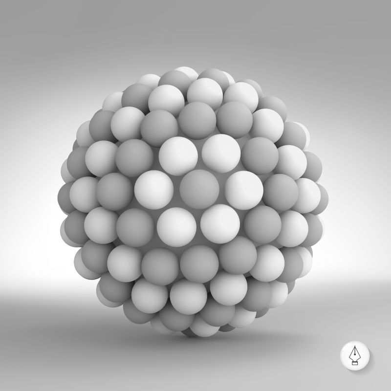 矢量3D抽象的球体组成