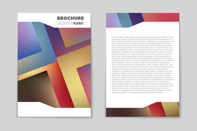 抽象彩色几何图案书刊封面矢量设计