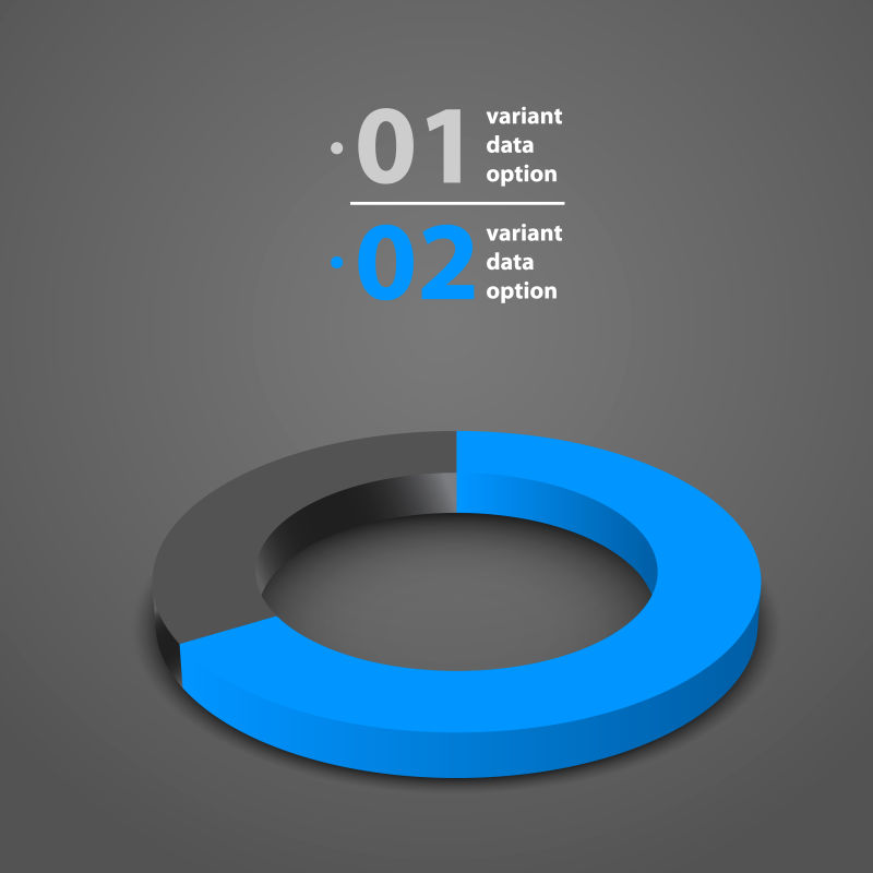 创意矢量三维立体环形信息图表