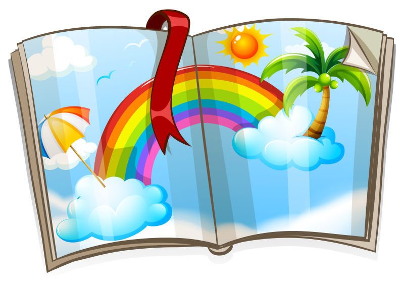 彩虹图案书籍矢量设计