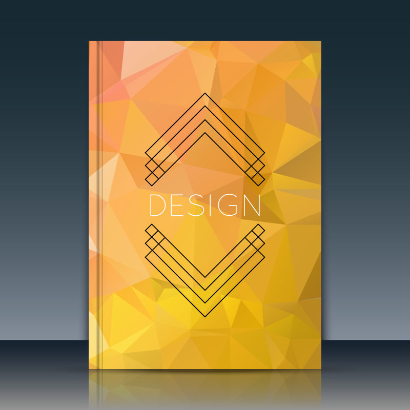 矢量几何三角元素的现代宣传册封面设计