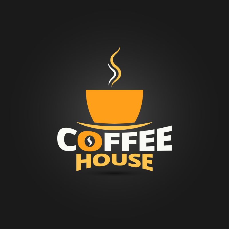 咖啡馆抽象logo矢量插图